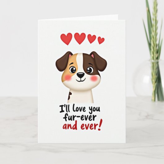 Carte d'amour éternel pour la fourrure de chiots (Devant)