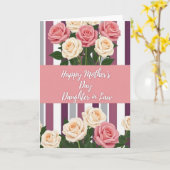 Carte d'amour familiale florale rayée (Fleur jaune)