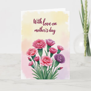 Carte d'amour Fleurs aquarelle