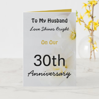 Carte d'amour floral pour mari pour le 30e anniver