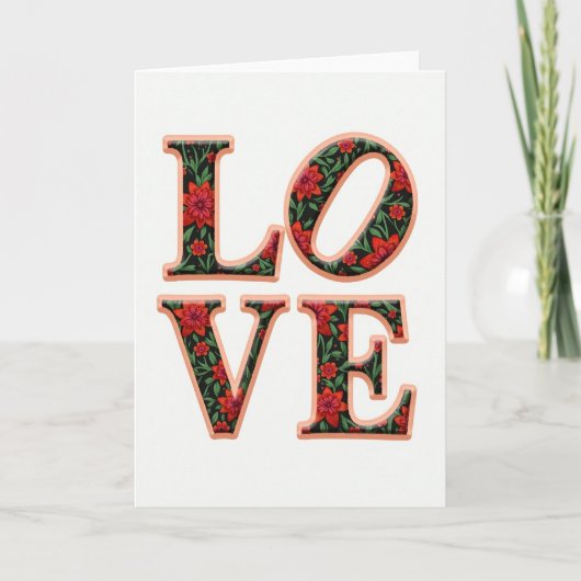 Carte d'amour floral simple (Devant)