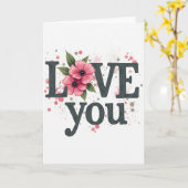 Carte d'amour florale rose (Fleur jaune)