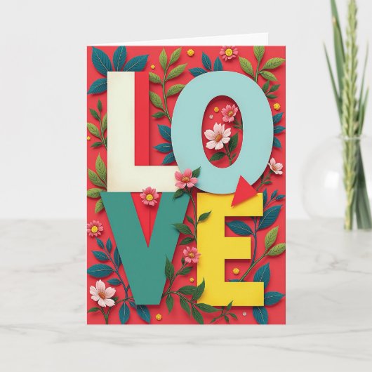 Carte d'amour florale vibrante (Devant)