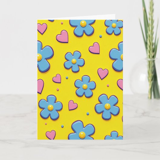 Carte d'amour Flower Power (Devant)