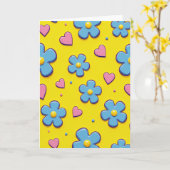 Carte d'amour Flower Power (Fleur jaune)