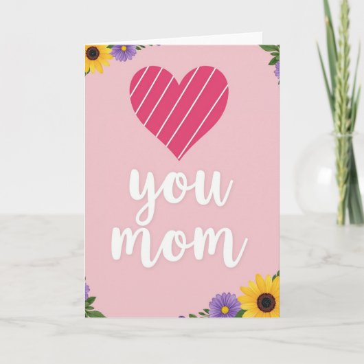 Carte d'amour Fuchsia pour Maman (Devant)
