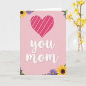 Carte d'amour Fuchsia pour Maman (Fleur jaune)