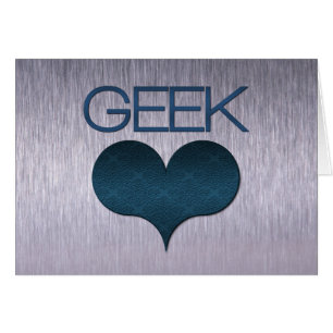 Carte d'Amour geek (Coeur), Bleu foncé