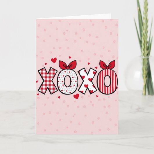 Carte d'amour graphique Xoxo Hearts (Devant)