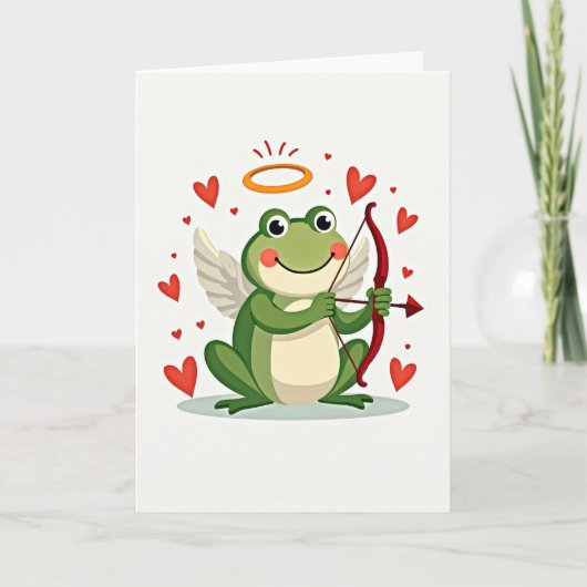 Carte d'amour Grenouille Cupidon (Devant)