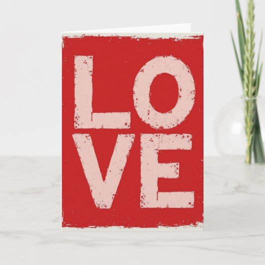 Carte d'amour grunge rouge (Devant)