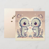 Carte d'amour Hippocampe (Devant / Derrière)