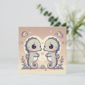 Carte d'amour Hippocampe (Debout devant)