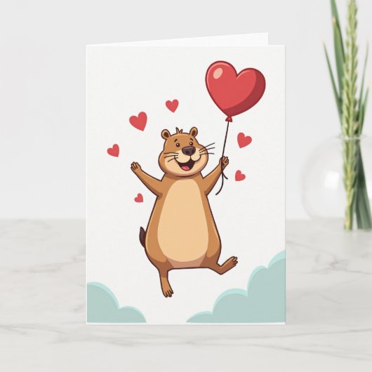 Carte d'amour Joyeuse de la Marmotte (Devant)