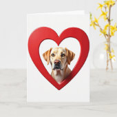 Carte d'amour Labrador doré (Fleur jaune)