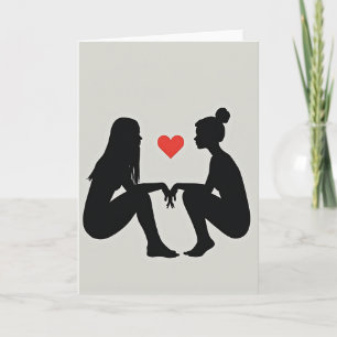 Carte d'amour lesbien simple