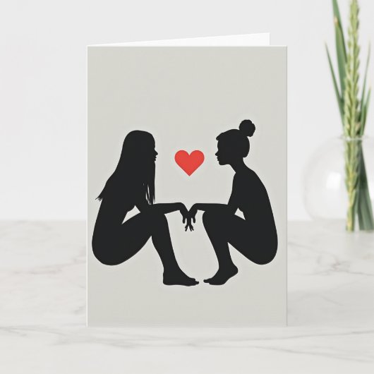 Carte d'amour lesbien simple (Devant)