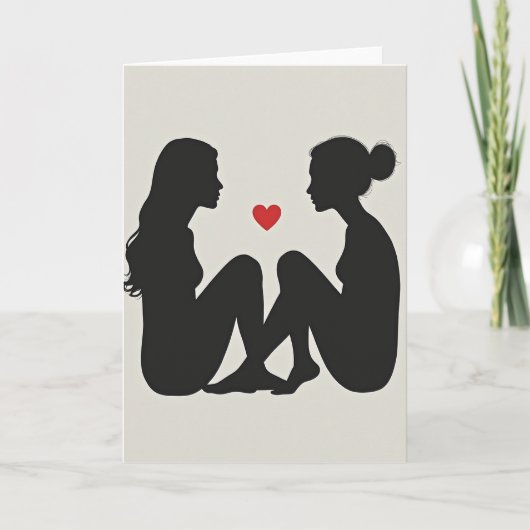 Carte d'amour lesbienne minimaliste (Devant)