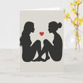 Carte d'amour lesbienne minimaliste (Fleur jaune)