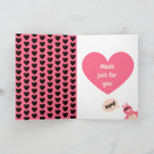 Carte d'amour ludique avec cochon cool (Intérieur)