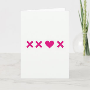 Carte d'amour Magenta Heart Xoxo