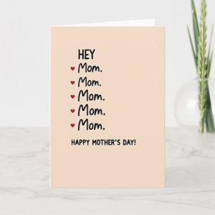 Carte d'amour manuscrite Hey Maman