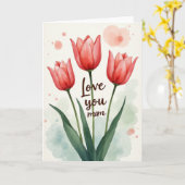 Carte d'amour maternel teinté de rose (Fleur jaune)