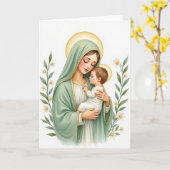 Carte d'amour mère et enfant (Fleur jaune)