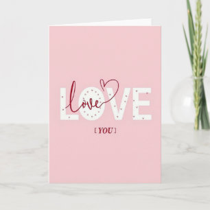 Carte d'amour Minimaliste Petits Cœurs