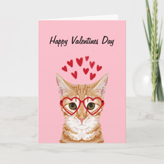 Carte d'amour Orange Tabby Cat Valentines (Devant)