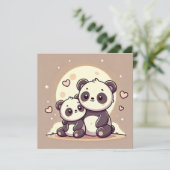 Carte d'amour Panda Moon (Debout devant)