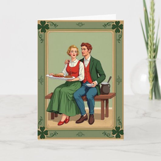 Carte d'amour partagé pour repas irlandais (Devant)
