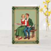 Carte d'amour partagé pour repas irlandais (Fleur jaune)
