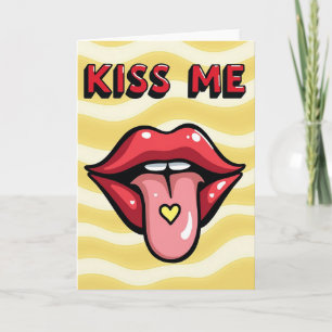 Carte d'amour Pop Art Kiss Me Lips