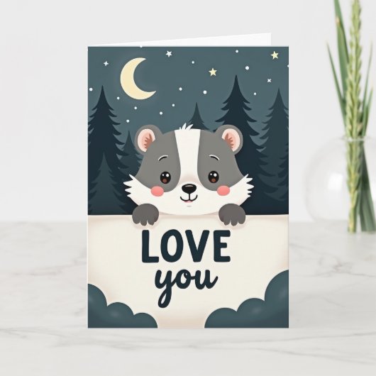 Carte d'amour pour Blaireau Mignon (Devant)
