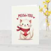 Carte d'amour pour chat Miaou (Fleur jaune)