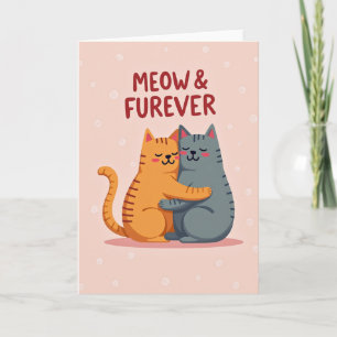 Carte d'amour pour chat mignon pour toujours