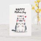 Carte d'amour pour chaton rayé (Fleur jaune)