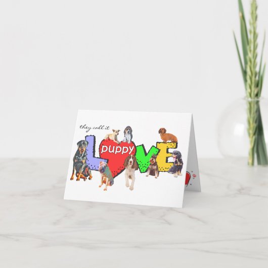 Carte d'amour pour chiot de races multiples (Devant)