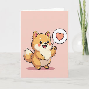 Carte d'amour pour chiot doux et duveteux