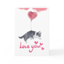 Carte d'amour pour chiots mignons 