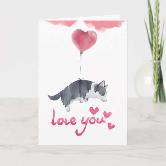 Carte d'amour pour chiots mignons (Devant)