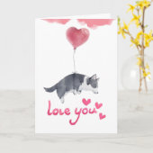 Carte d'amour pour chiots mignons (Fleur jaune)