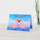 Carte d'amour pour la danse Flamant rose (Devant)