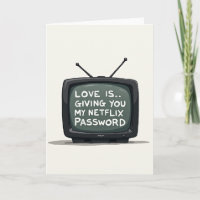 Carte d'amour pour le partage de mot de passe Netf