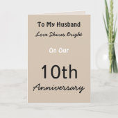 Carte d'amour pour mari pour 10 ans. (Devant)