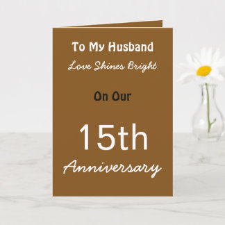 Carte d'amour pour mari pour 15e anniversaire.