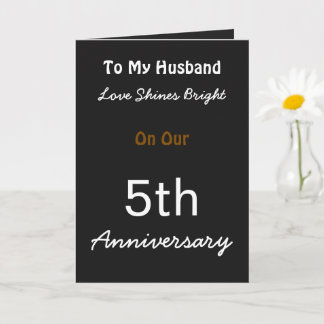 Carte d'amour pour mari pour le 5ème anniversaire.