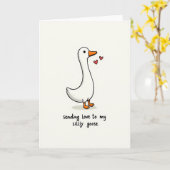 Carte d'amour pour Oie Ridicule (Fleur jaune)