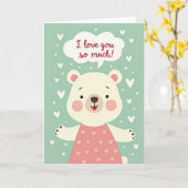 Carte d'amour pour ours (Fleur jaune)